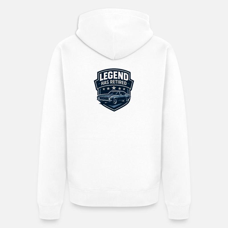Legend Has Retired - Veste à capuche bio Premium Unisexe - blanc