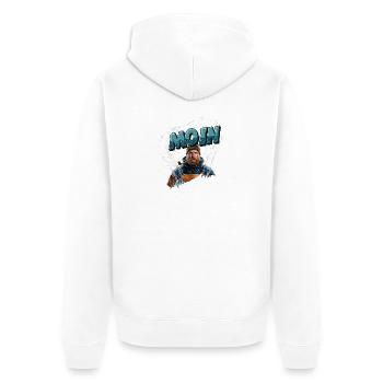 Moin Matrose - Unisex Premium Bio Zip Hoodie - Weiß - Hinten - Thijin (182cm)