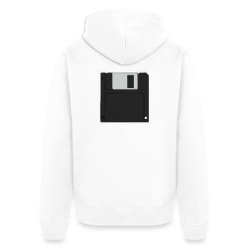 Nostalgic 3½ inch Diskette Retro Floppy Disk - Unisex Premium Organic Zip Hoodie - white - Back - Thijin (182cm)