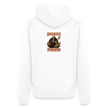 Dividends Passion Stock Market - Unisex Premium Organic Zip Hoodie - white - Back - Thijin (182cm)
