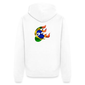 Flagge von Brasilien - Brasilien - Ninja - Unisex Premium Bio Zip Hoodie - Weiß - Hinten - Thijin (182cm)