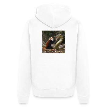 Motif de chasseur safari sauvage - Veste à capuche bio Premium Unisexe - blanc - Dos - Thijin (182cm)