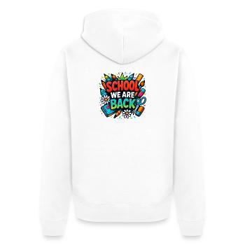 School We Are Back Shirt Graffiti Schule Kids - Unisex Premium Bio Zip Hoodie - Weiß - Hinten - Thijin (182cm)