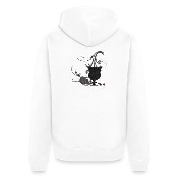 Kelch mit ratte, gothic design - Unisex Premium Bio Zip Hoodie - Weiß - Hinten - Thijin (182cm)