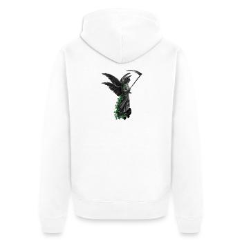 engelstatue, goth - Unisex Premium Bio Zip Hoodie - Weiß - Hinten - Thijin (182cm)