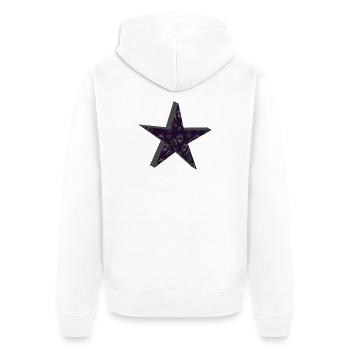 Rosenstern Dunkelviolett Ornament - Unisex Premium Bio Zip Hoodie - Weiß - Hinten - Thijin (182cm)
