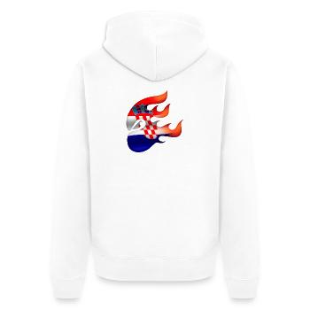 Kroatien Flagge - Kroatien - Ninja - Unisex Premium Bio Zip Hoodie - Weiß - Hinten - Thijin (182cm)