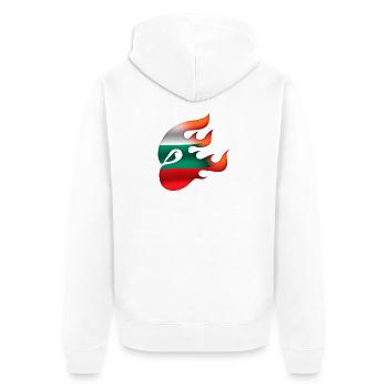 Bulgarien Flagge - Bulgarien - Ninja - Unisex Premium Bio Zip Hoodie - Weiß - Hinten - Thijin (182cm)