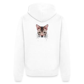 bengal katze, besitzer, verschenken - Unisex Premium Bio Zip Hoodie - Weiß - Hinten - Thijin (182cm)