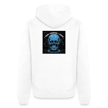 Kybernetisches Skelett der Reflexion - Unisex Premium Bio Zip Hoodie - Weiß - Hinten - Thijin (182cm)