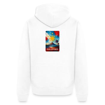Conception du drapeau du paysage des Philippines - Veste à capuche bio Premium Unisexe - blanc - Dos - Thijin (182cm)