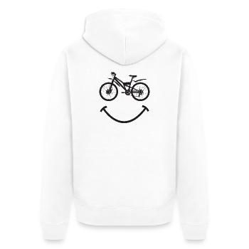 MTB Mountain Bike - Unisex Premium Organic Zip Hoodie - white - Back - Thijin (182cm)