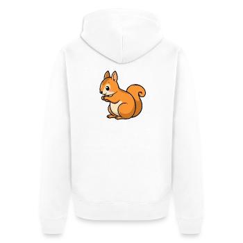 Squirrel - Unisex Premium Organic Zip Hoodie - white - Back - Thijin (182cm)