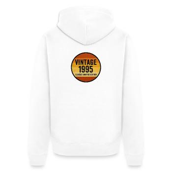 Vintage 1995  Classic Limited Edition Retro Sunset - Unisex Premium Bio Zip Hoodie - Weiß - Hinten - Thijin (182cm)