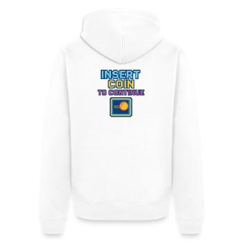 Retro Pixel Arcade Spieldesign - Unisex Premium Bio Zip Hoodie - Weiß - Hinten - Thijin (182cm)