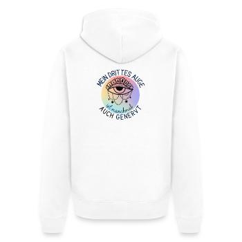 3. Auge ist genervt - lustiger spiritueller Spruch - Unisex Premium Bio Zip Hoodie - Weiß - Hinten - Thijin (182cm)