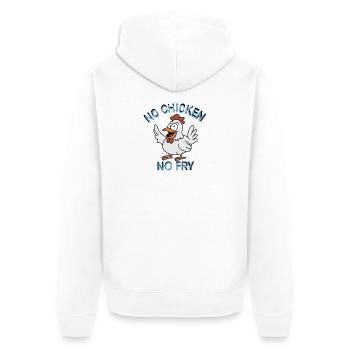 Humorvolle Henne - Unisex Premium Bio Zip Hoodie - Weiß - Hinten - Thijin (182cm)