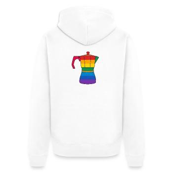 Vibrant rainbow coffee maker - Unisex Premium Organic Zip Hoodie - white - Back - Thijin (182cm)