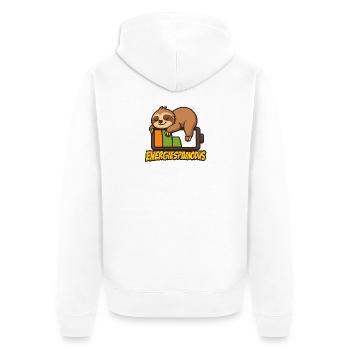 Cute Sloth Energy Saving Logo - Unisex Premium Organic Zip Hoodie - white - Back - Thijin (182cm)