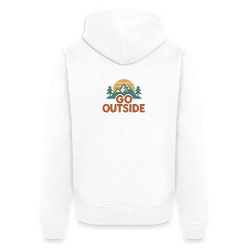 Mountain motif with a nature and adventure theme - Unisex Premium Organic Zip Hoodie - white - Back - Thijin (182cm)