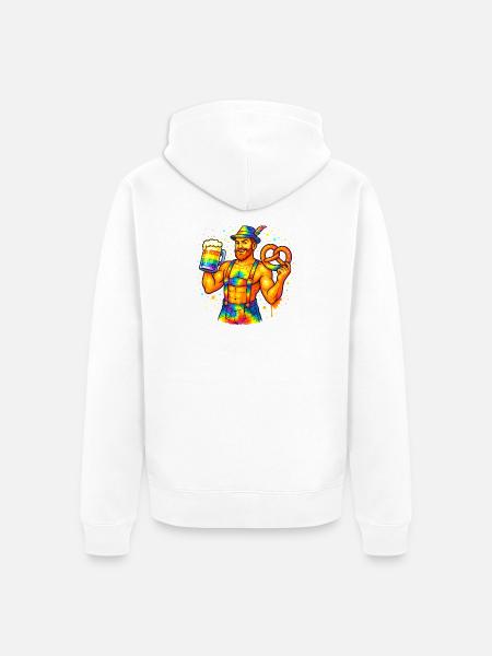pride bavarian - Unisex Premium Bio Zip Hoodie - Weiß