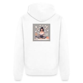 Accro des livres - Veste à capuche bio Premium Unisexe - blanc - Dos - Thijin (182cm)