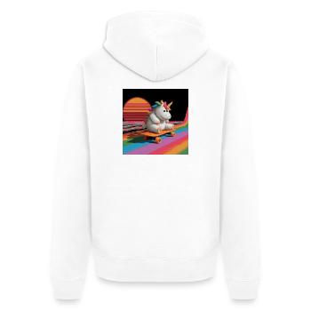Skatercorn - Unisex Premium Bio Zip Hoodie - Weiß - Hinten - Thijin (182cm)