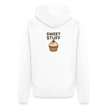Conception de motivation Sweet Stuff - Veste à capuche bio Premium Unisexe - blanc - Dos - Thijin (182cm)