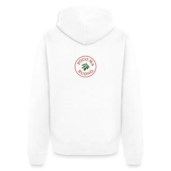 Vitales Olivenblatt Design - Unisex Premium Bio Zip Hoodie - Weiß - Hinten - Thijin (182cm)
