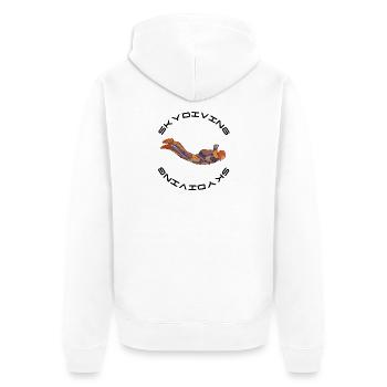 Skydiver - Unisex Premium Bio Zip Hoodie - Weiß - Hinten - Thijin (182cm)