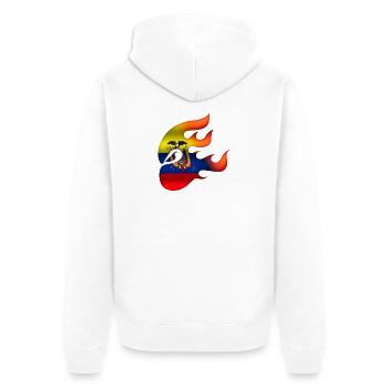 Flagge von Ecuador - Ecuador - Ninja - Unisex Premium Bio Zip Hoodie - Weiß - Hinten - Thijin (182cm)