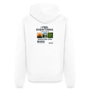 I Feel Everything: Visual Piece Barcelona - Unisex Premium Organic Zip Hoodie - white - Back - Thijin (182cm)