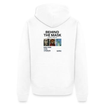 Derrière le masque : New York 2028 - Veste à capuche bio Premium Unisexe - blanc - Dos - Thijin (182cm)
