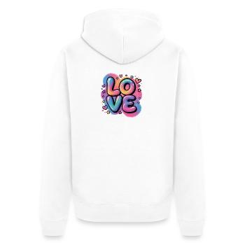 Love Watercolor Grafitti – Girl Gift - Unisex Premium Organic Zip Hoodie - white - Back - Thijin (182cm)