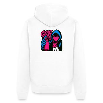 Graffiti Rabbit blue/pink - Unisex Premium Organic Zip Hoodie - white - Back - Thijin (182cm)