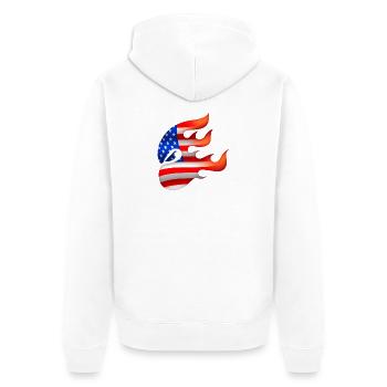 Flag of the United States - USA - Ninja - Unisex Premium Organic Zip Hoodie - white - Back - Thijin (182cm)