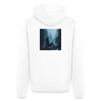 Northern Mist - Unisex Premium Organic Zip Hoodie - white - Back - Thijin (182cm)