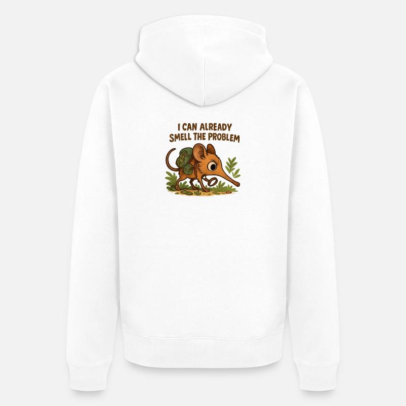Rüsselhündchen - sentir le problème drôle d’animal - Veste à capuche bio Premium Unisexe - blanc