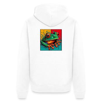grenouille - Veste à capuche bio Premium Unisexe - blanc - Dos - Thijin (182cm)