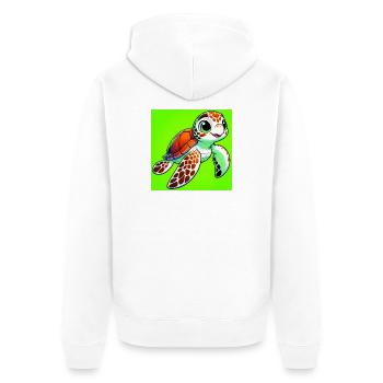 Schildkröte - Unisex Premium Bio Zip Hoodie - Weiß - Hinten - Thijin (182cm)
