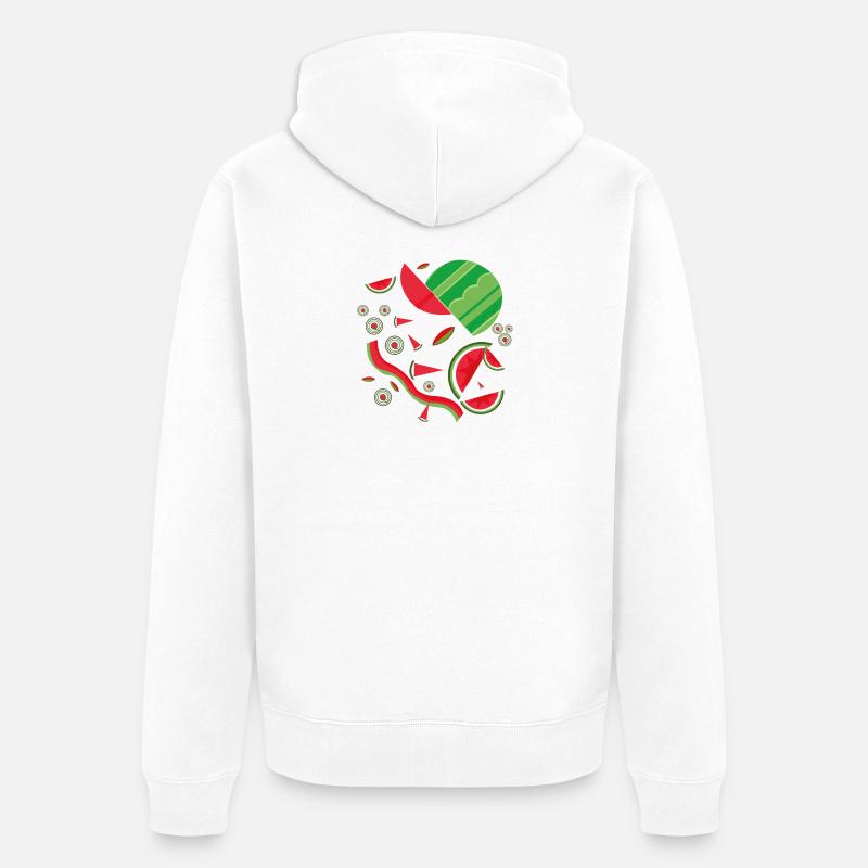 Design abstrait de pastèque - Veste à capuche bio Premium Unisexe - blanc