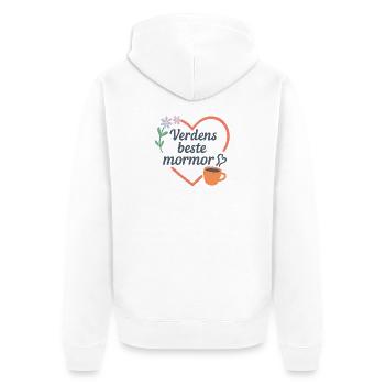 T-Shirt mit der Aufschrift „Liebende Oma“ - Unisex Premium Bio Zip Hoodie - Weiß - Hinten - Thijin (182cm)