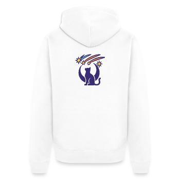 Chat et étoiles filantes - Veste à capuche bio Premium Unisexe - blanc - Dos - Thijin (182cm)