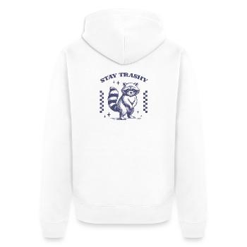 Suscite la curiosité lodikare Raccoon Design - Veste à capuche bio Premium Unisexe - blanc - Dos - Thijin (182cm)