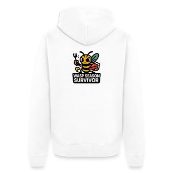 Wasp Season Survivor - Unisex Premium Bio Zip Hoodie - Weiß - Hinten - Thijin (182cm)