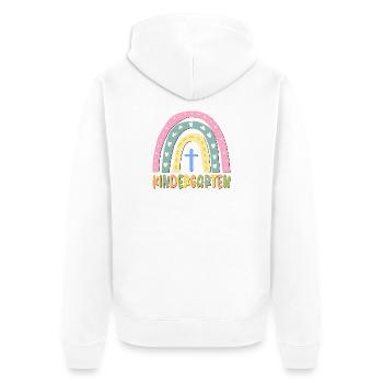 KINDERGARTEN KIND CHRISTLICHER GLAUBE - Unisex Premium Bio Zip Hoodie - Weiß - Hinten - Thijin (182cm)