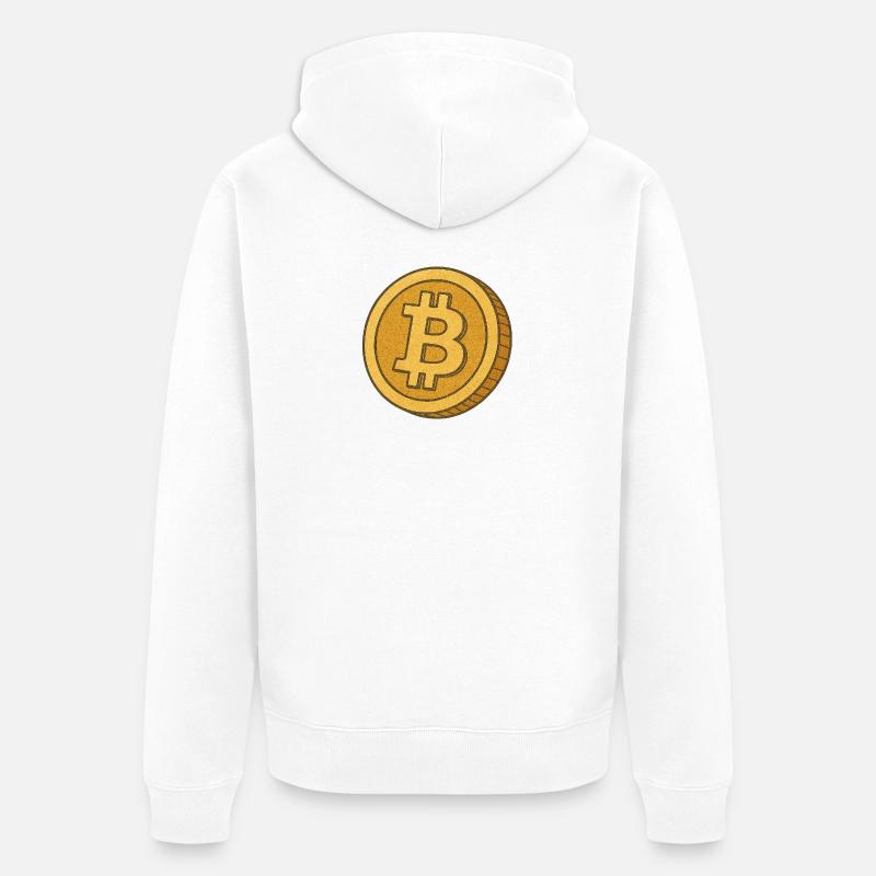Bitcoin_als_comic - Veste à capuche bio Premium Unisexe - blanc
