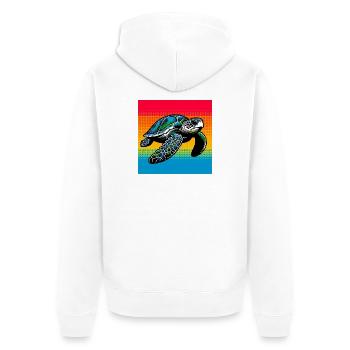tortue - Veste à capuche bio Premium Unisexe - blanc - Dos - Thijin (182cm)