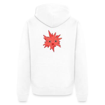 STYLING - Unisex Premium Bio Zip Hoodie - Weiß - Hinten - Thijin (182cm)