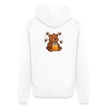 Ours mignon miel apiculteur Design - Veste à capuche bio Premium Unisexe - blanc - Dos - Thijin (182cm)